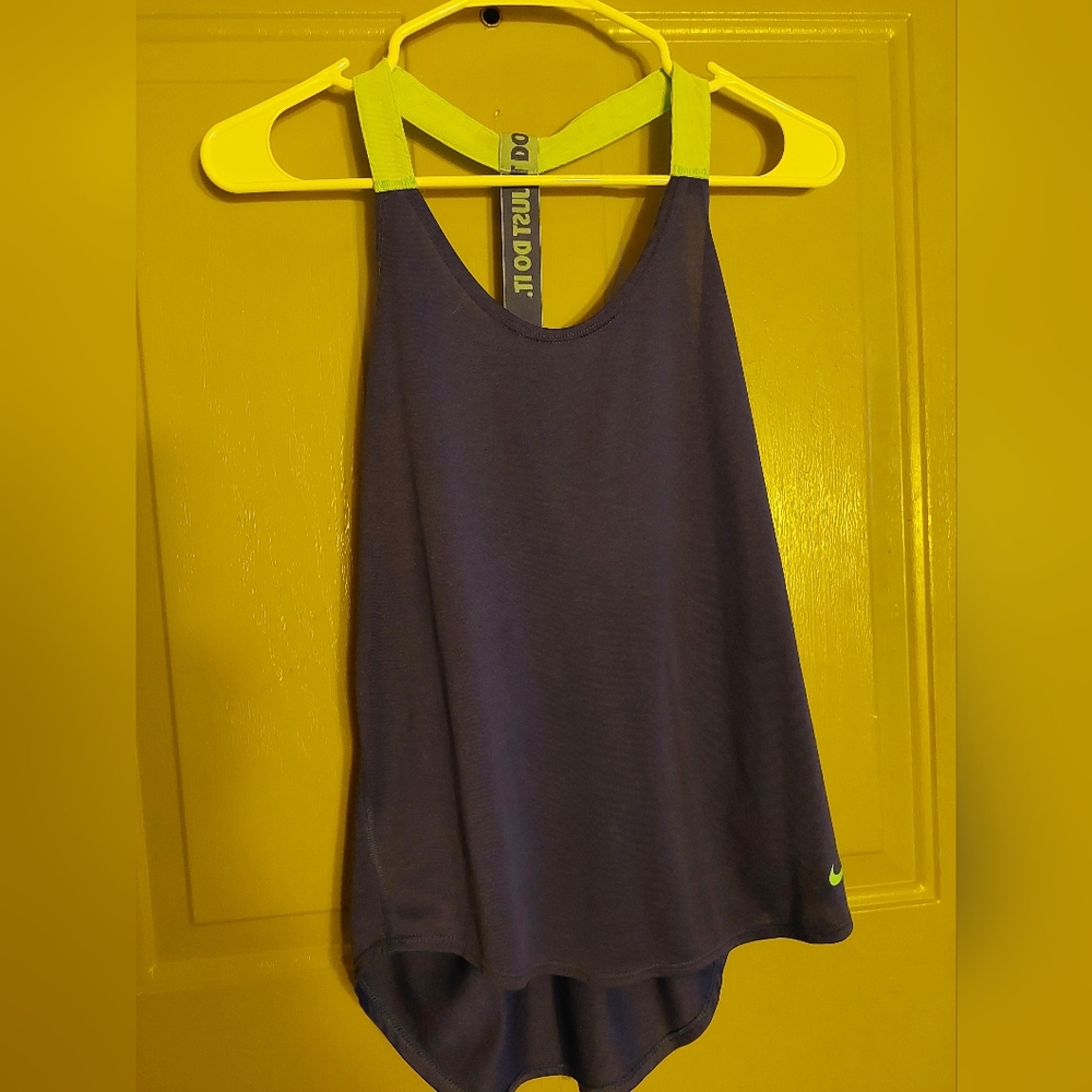 Nike Yellow and Blue Backless Muscle Tee